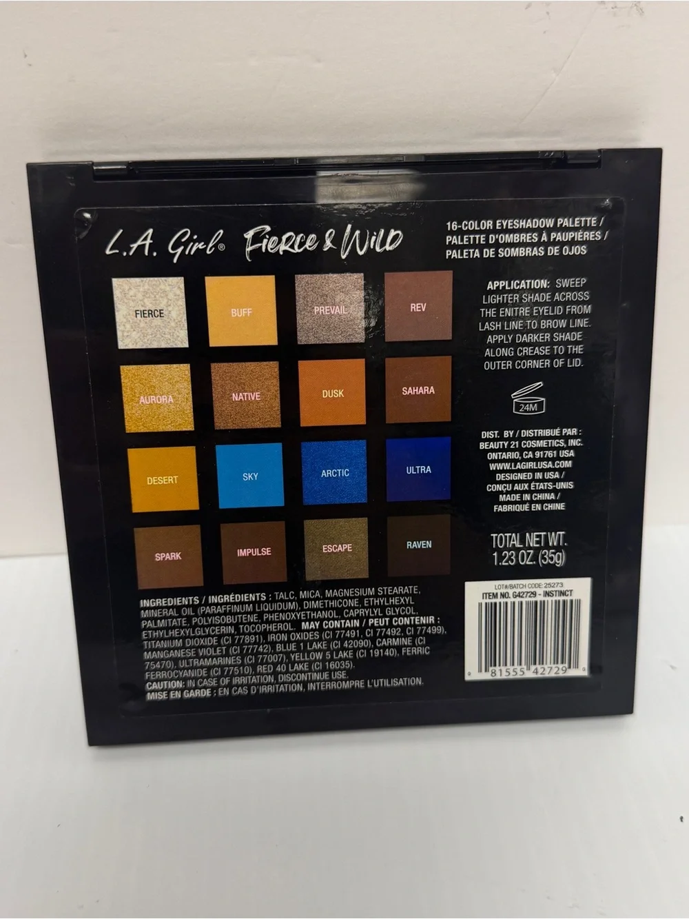 LA Girl vibrant eyeshadow